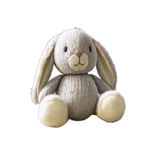 Gray stuffed rabbit